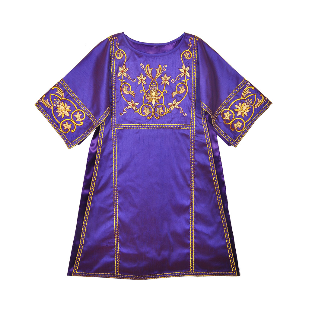Tunicles Purple Roman Silk Tunicle & Maniple Set