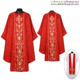Gothic Chasubles - Red Embroidered Vestment