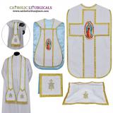 Fiddleback Chasubles - White Chasuble & Low Mass Set
