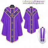 Gothic Chasubles - Purple Gothic Vestment & Stole Set