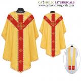 Gothic Chasubles - Yellow Gothic Vestment & Stole Set