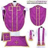 Philip Neri Chasubles - St. Philip Neri Vestment - Purple Chasuble Set