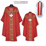 Gothic Chasubles - Red Gothic Vestment & Stole - Holy Spirit