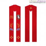 Priest Stoles - Red Priest Stole - Jesus I Trust In You Embroidery