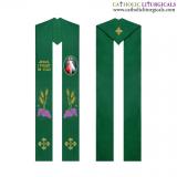 Priest Stoles - Green Priest Stole - Jesus I Trust In You Embroidery