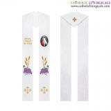 Priest Stoles - White Priest Stole - Jesus I Trust In You Embroidery