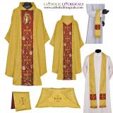 Gothic Chasubles - Yellow Gothic Vestment & Mass Set - St. Michael
